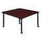 Regency Square Mobile Tables, 36 W, 36 L, 23-34 H, Wood, Metal, Mahogany TB3636MHAPCBK - alternate 3